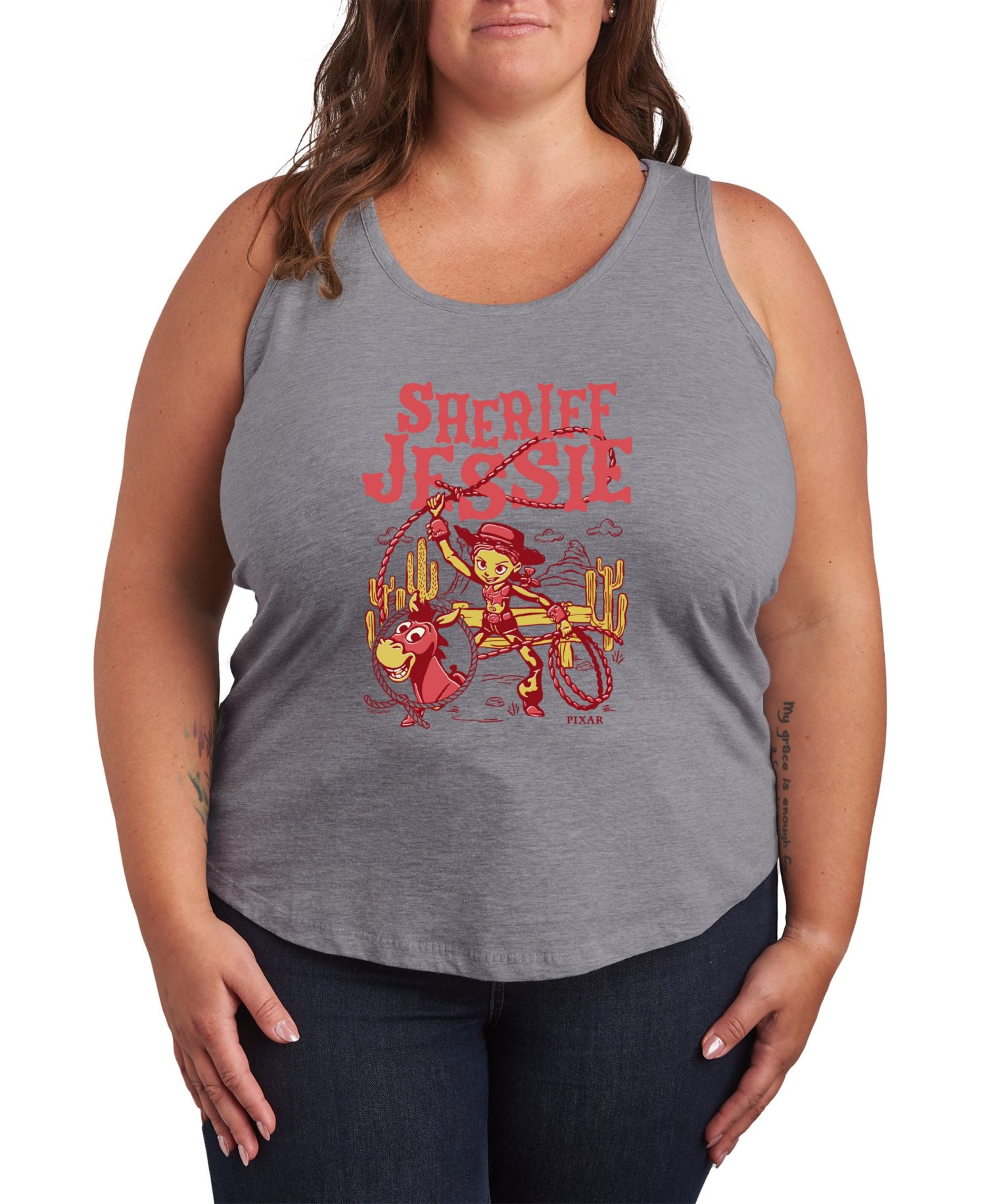 Plus Size Toy Story 5 Sheriff Jessie Western Poster Racerback Sleeveless Tank Top