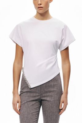 Women's Embellished Asymmetric T-Shirt