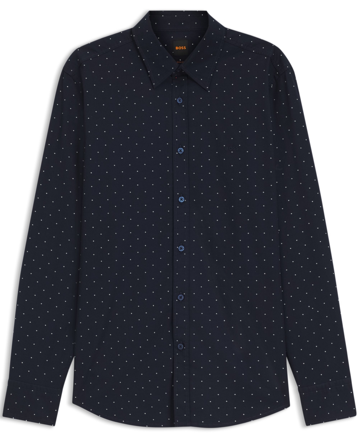 Boss by Hugo Men's Stretch-Cotton Dobby Regular-Fit Dress Shirt