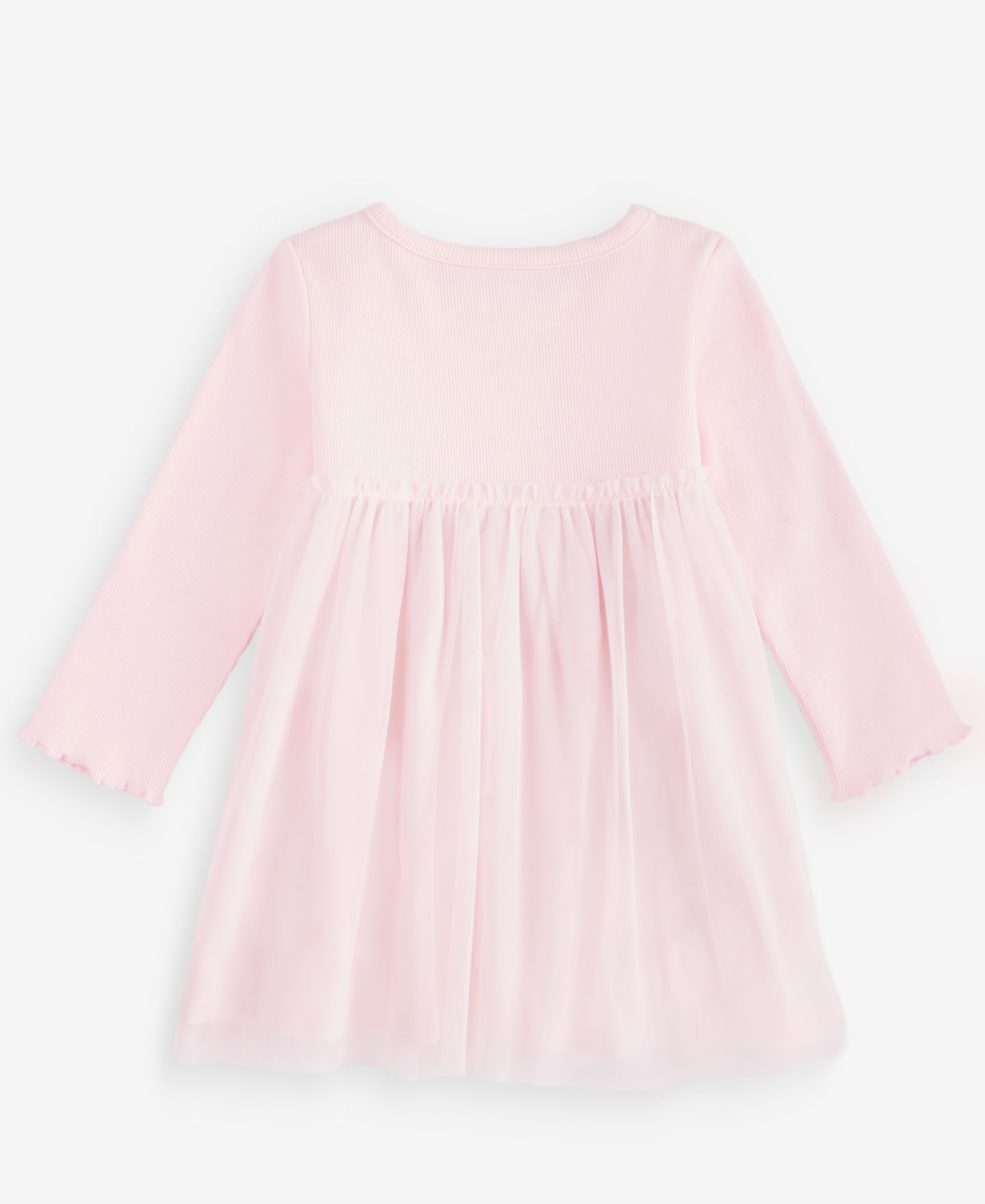 Платье First Impressions Long-Sleeve Tulle-Skirt Dress для девочек-малышей, цвет: Розовый — фото 2