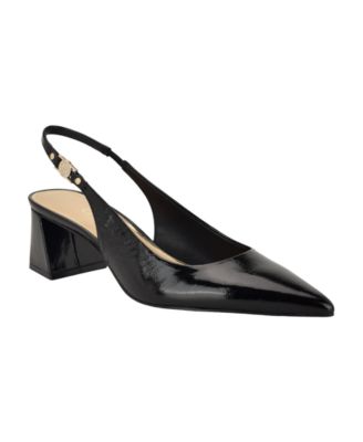 Women's Sinya Leather Block Heel Slingback Pumps