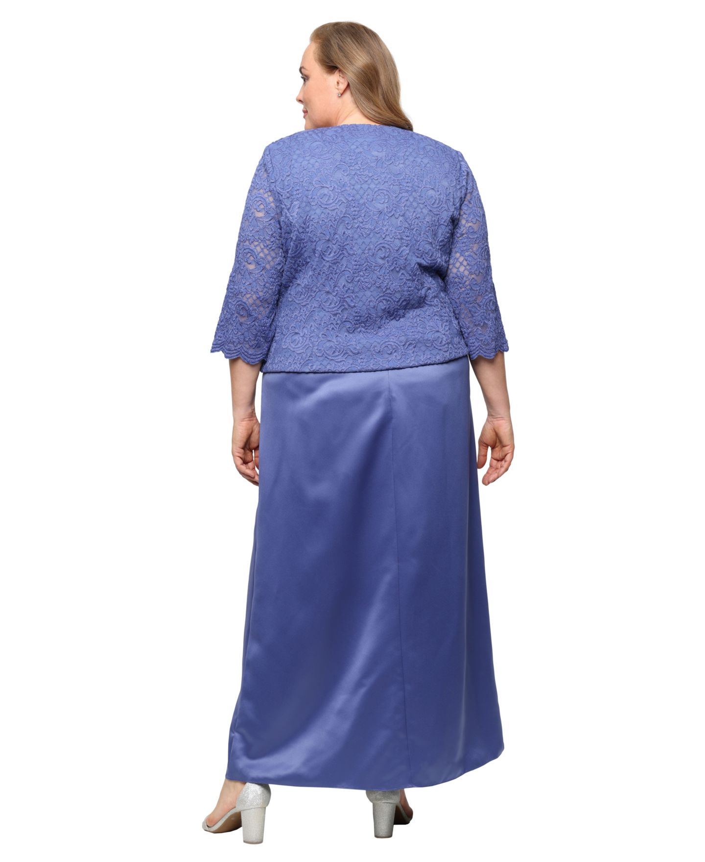 Женская куртка Alex Evenings Plus Size Lace Dress & Jacket, цвет: Cornflower — фото 5
