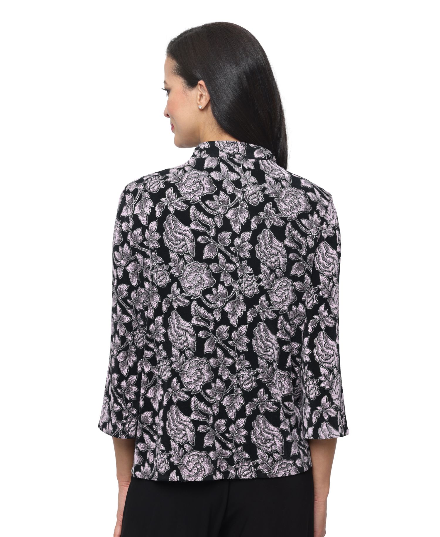 Petite 3/4-Length-Sleeve Jacket and Sleeveless Top, 2-Piece Set