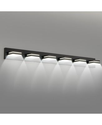 Modern Black LED Vanity Light 6 Lights Wall Sconce for Bathroom Mirror Sleek Minimalist Design Easy to Install