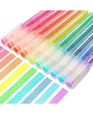 Glitter Highlighters Chisel Tip Sparkle No Bleed Pastel Markers