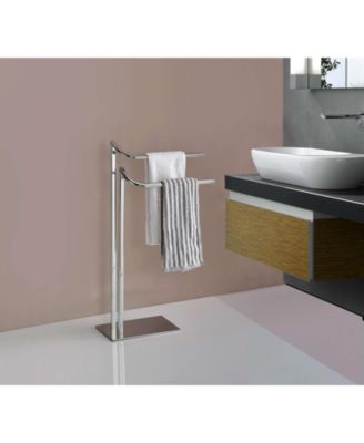 Metal Double Bar Towel Rack Stand For Bathroom Towel Storage