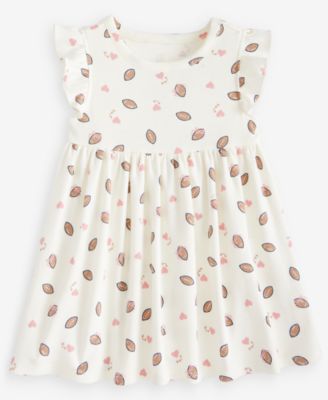 Baby Girls' 0M-24M Short-Sleeve Football-Print Dress