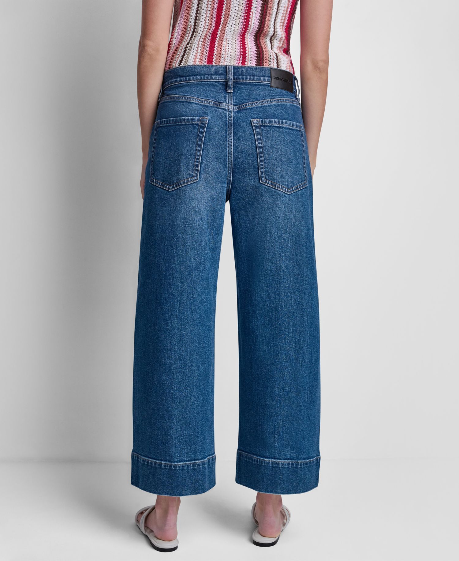 Women's High Rise Cropped Wide Leg Utility Jeans