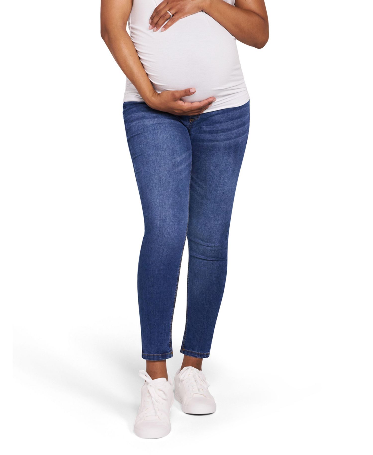 Women's Motherhood Secret Fit Over the Belly Ankle Length Skinny Jeans