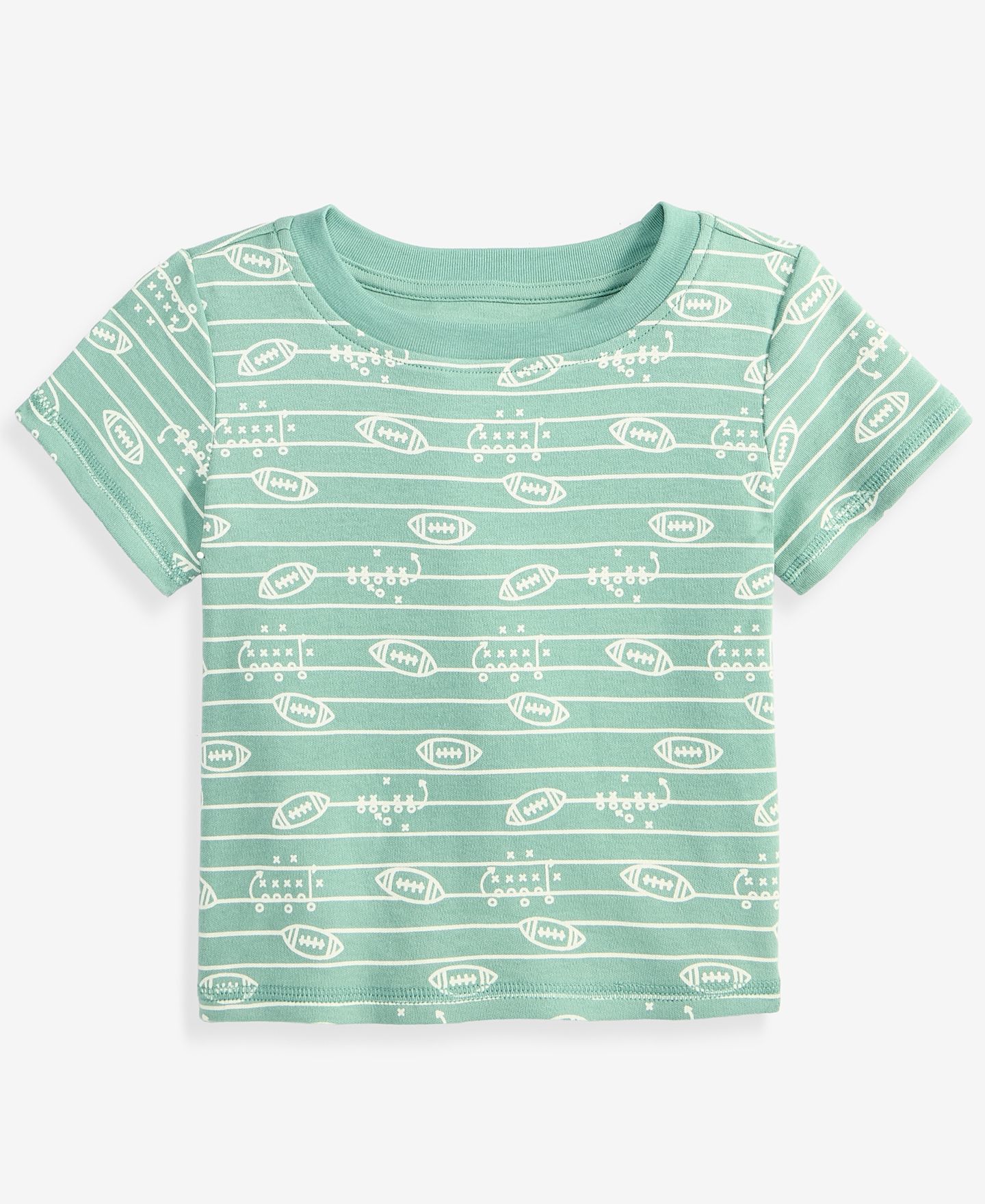 Футболка First Impressions Mix & Match Short-Sleeve Football Play Cotton T-Shirt для мальчиков-малышей, цвет: Mountain Stream — фото 1