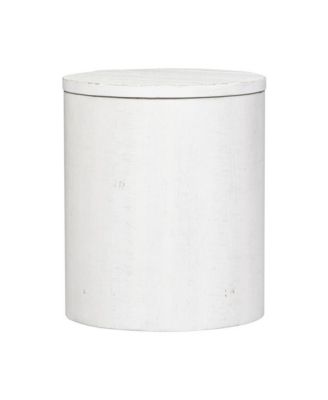 Modern Farmhouse Drum End Table in Flea Market with Heavy Distressing