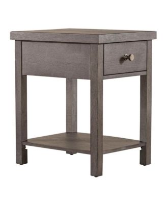 Modern Farmhouse Drawer Chair Side Table in Dusty with Heavy Distressing
