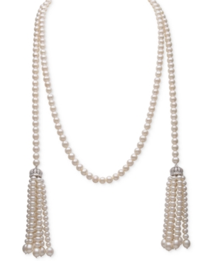 image of Belle de Mer White Cultured Freshwater Pearl (4-7mm) and Cubic Zirconia 42