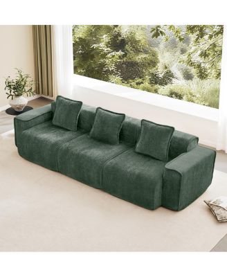 Streamlined Deep Seat Modular 3-Seat Sofa with French Edge Piping