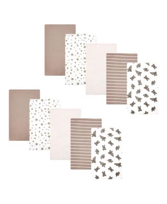 Infant Cotton Poly Flannel Burp Cloths 10-Pack, French Bulldog Stars, One Size