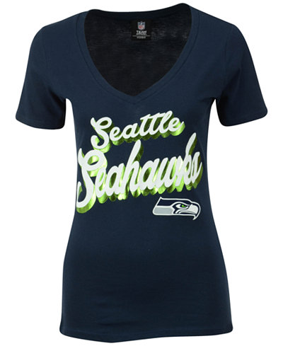 5th & Ocean Women's Seattle Seahawks Foil Pitch T-Shirt