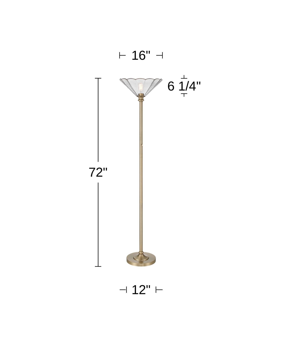 Regency Hill Harmony 72" High Antique Brass and Cast Glass Torchiere Floor Lamp