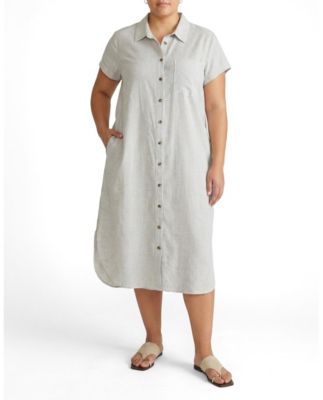 Plus Size Dune Linen Shirtdress