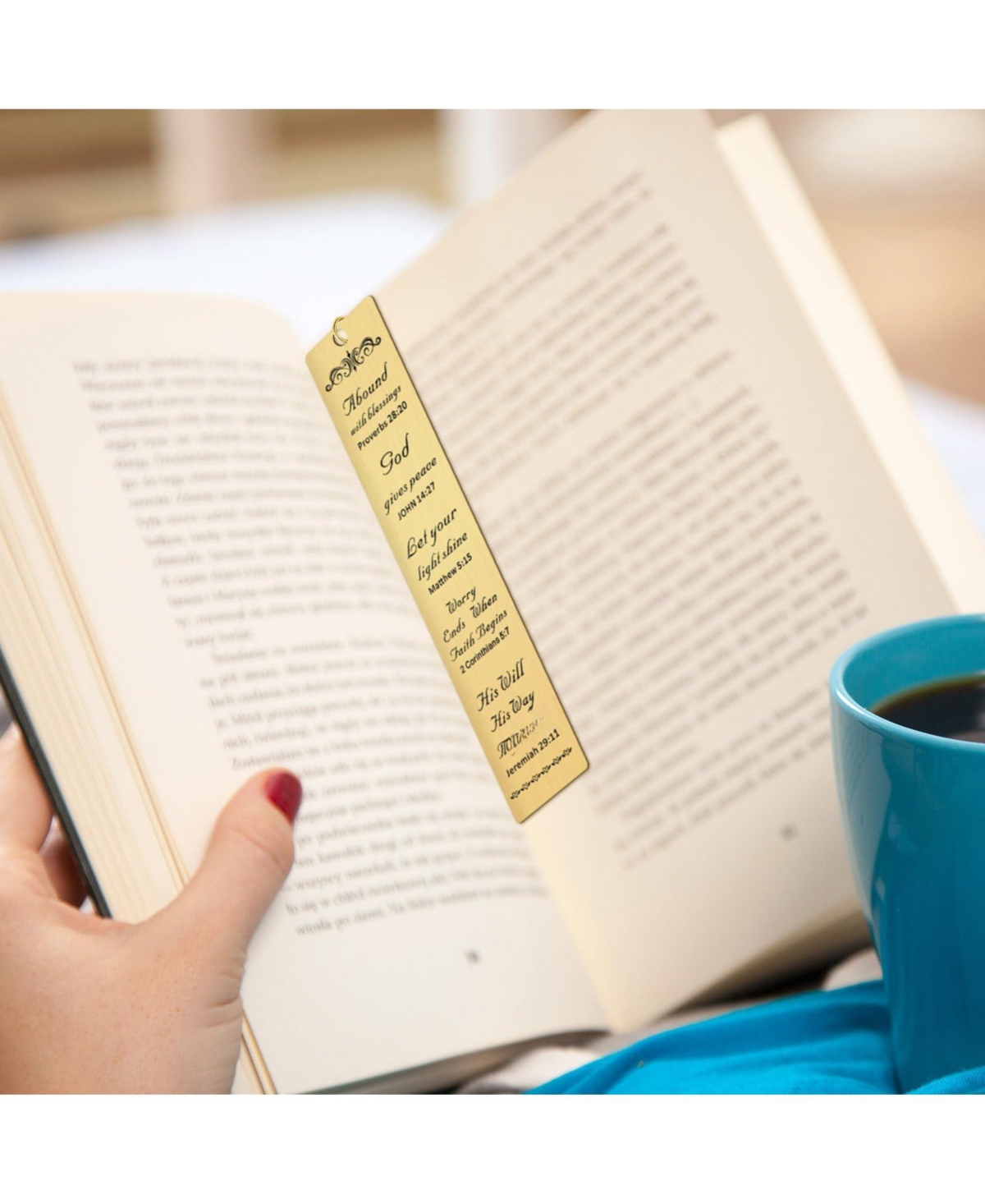 Gnuadz Religious Metal Bookmark Cross Scripture Baptism Gift