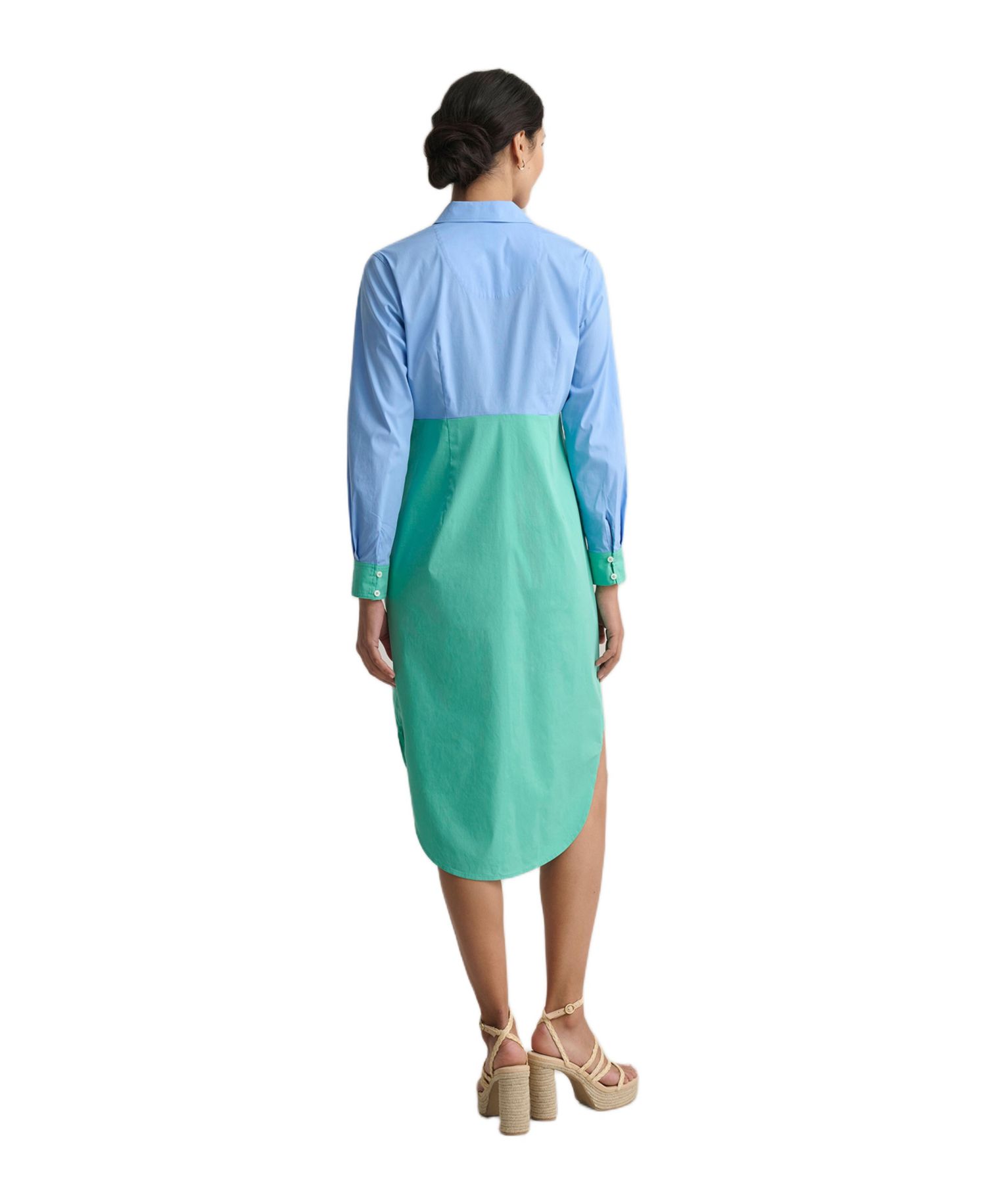 Women's Stretch Cotton Colorblock Meryl Shirtdress