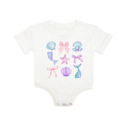Baby Girls Mermaid Cutie Short Sleeve Romper