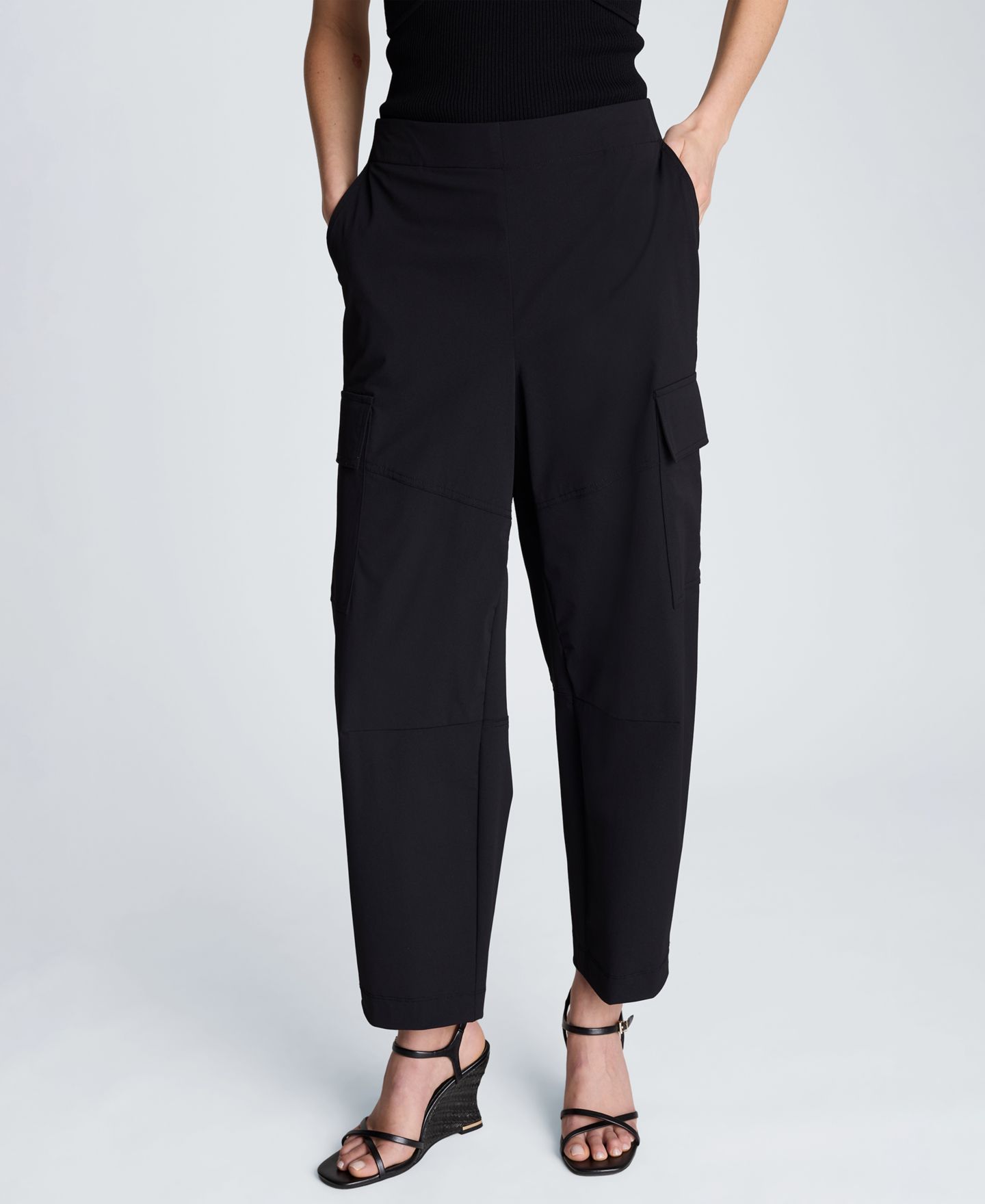 Женские брюки Kenneth Cole Barrel Leg Cargo, цвет: Чёрный — фото 2