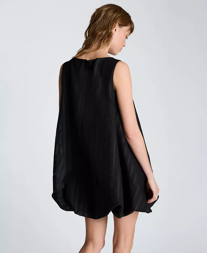 Women's Boat Neck Bubble Hem Mini Dress - thumbnail 5