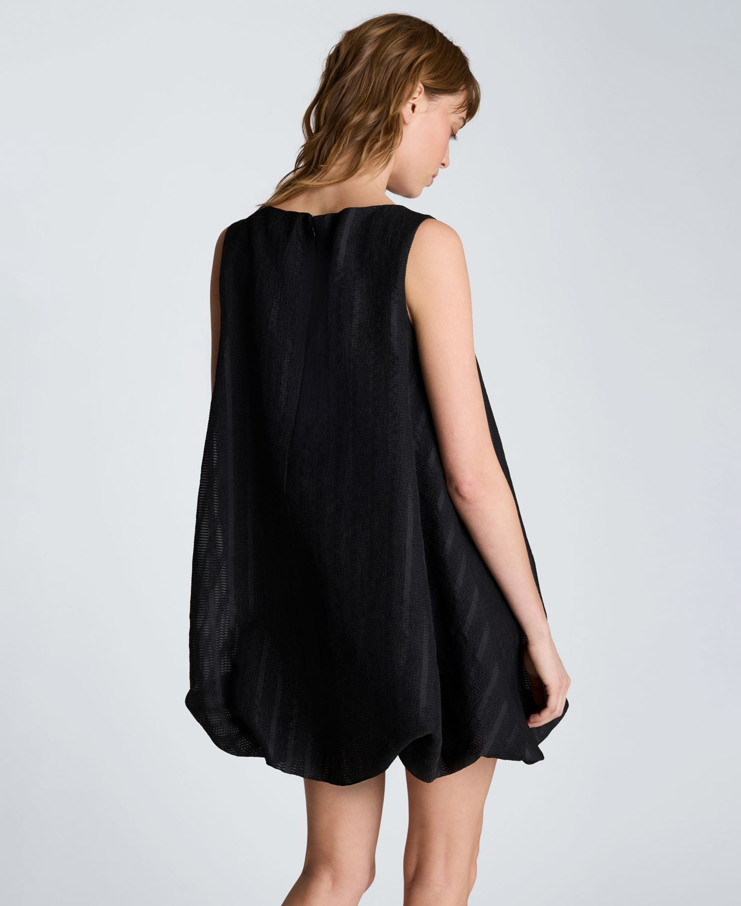 Women's Boat Neck Bubble Hem Mini Dress