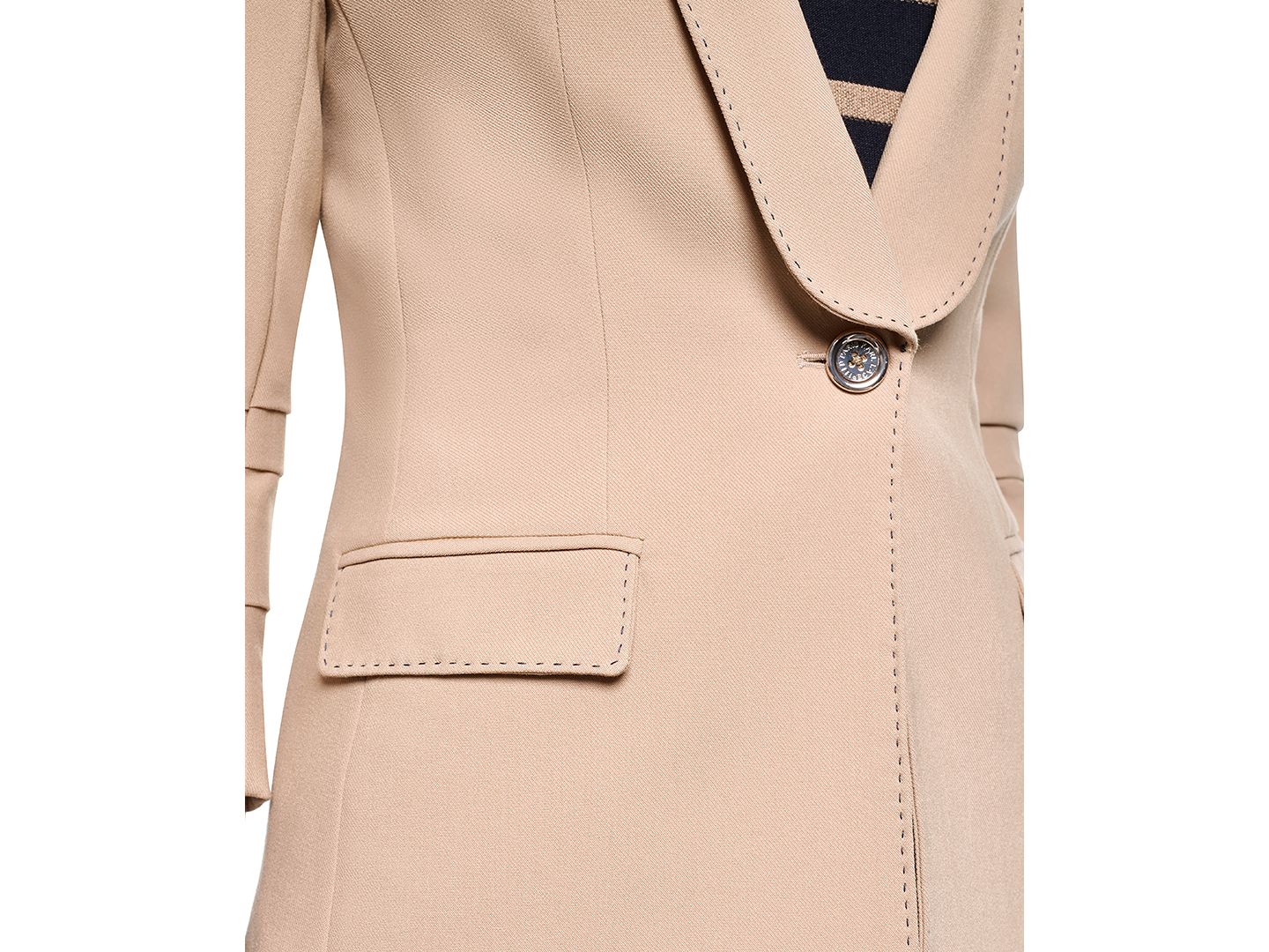 Женский пиджак KARL LAGERFELD PARIS 3/4-Sleeve Shoulder Padded One-Button Blazer, цвет: Полуночный тёмно-синий — фото 7