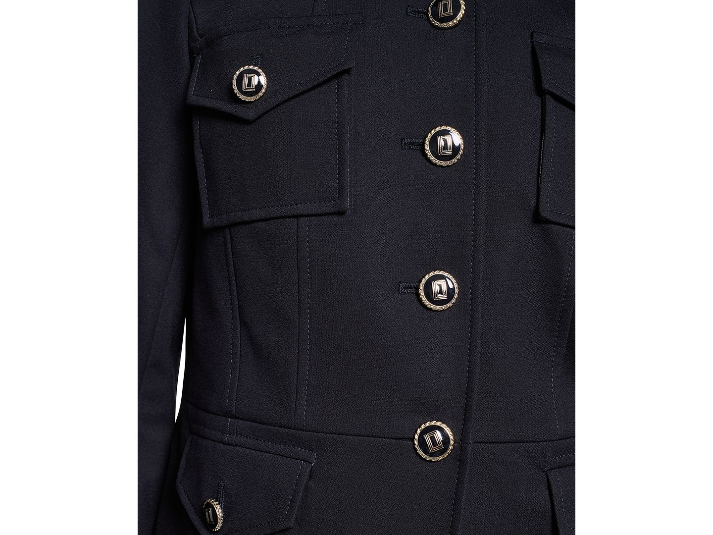 Женская куртка KARL LAGERFELD PARIS Cropped Collared Neck, цвет: Полуночный тёмно-синий — фото 6