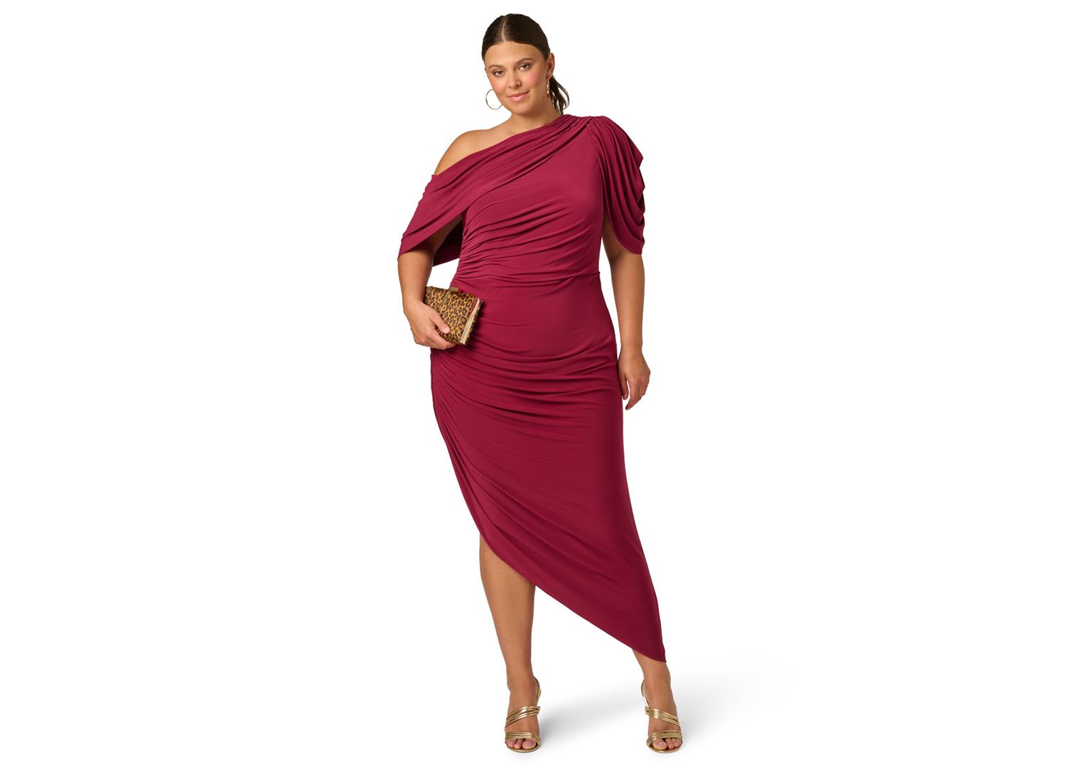 Plus Size One-Shoulder Asymmetrical Dress