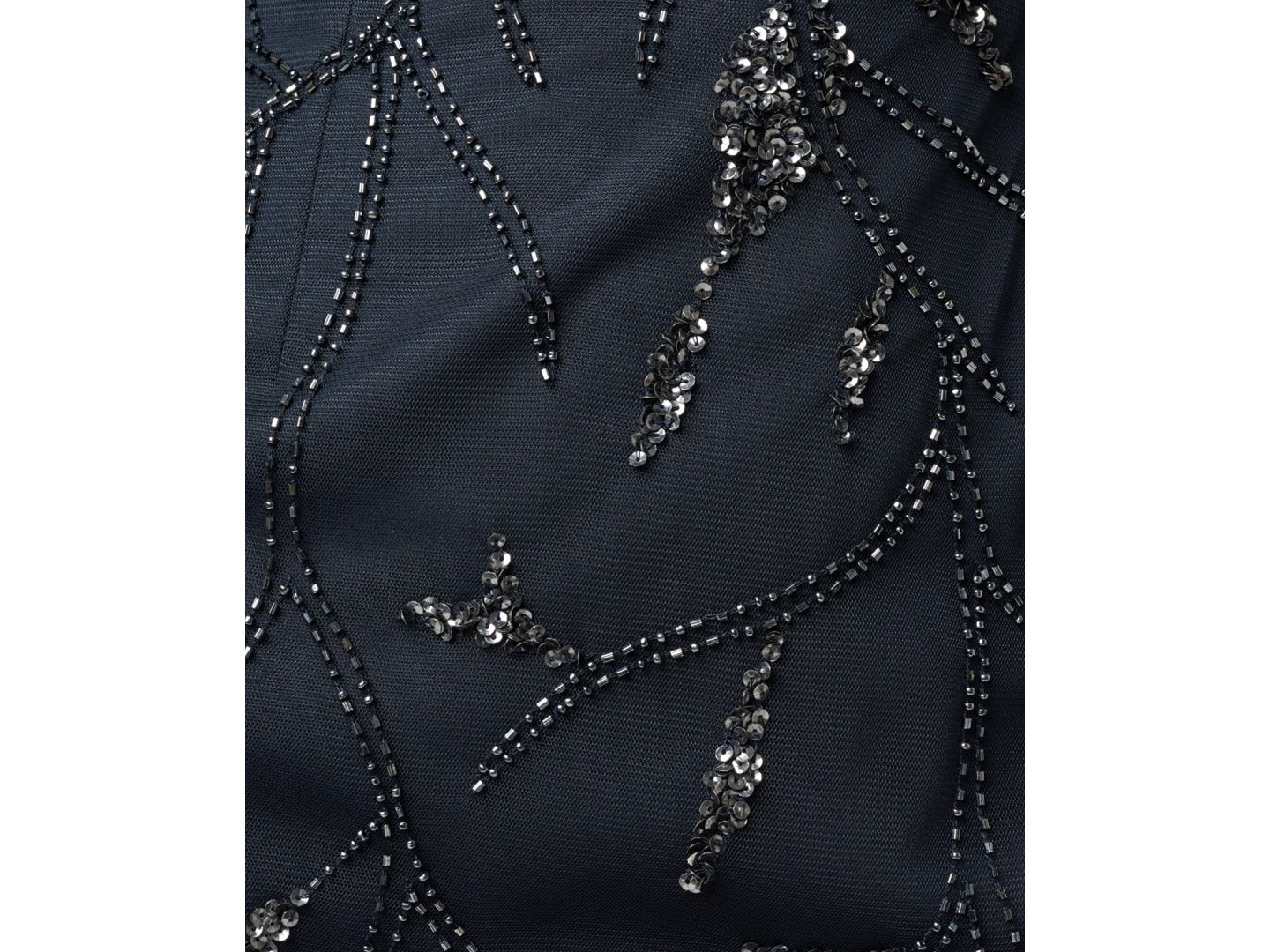 Женское платье Adrianna Papell Bead Mesh Illusion Boat Neck Gown, цвет: Тёмно-синий — фото 6