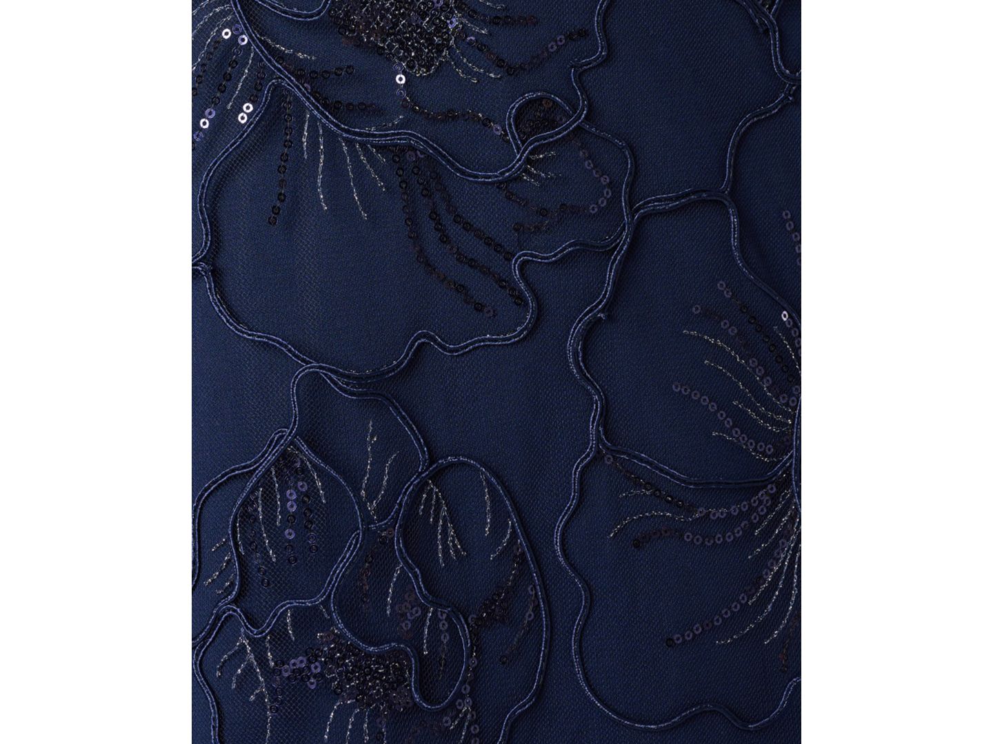 Женское платье Adrianna Papell Embroidered Boat Neck Gown, цвет: Тёмно-синий — фото 4