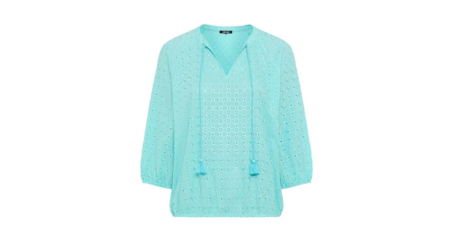 Women's Eyelet Embroidered Tunic Blouse