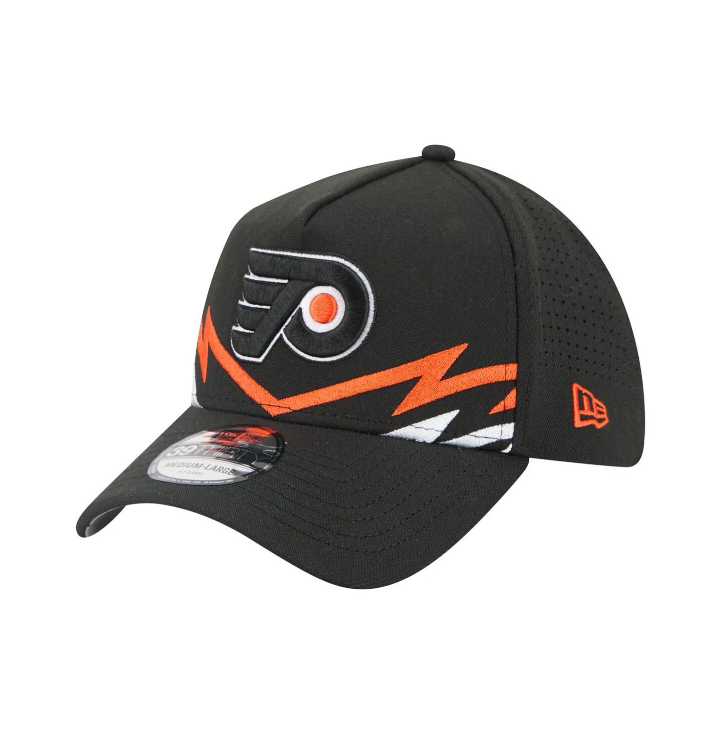 Мужская кепка New Era Black Philadelphia Flyers 39THIRTY A-Frame Perforated Flex Hat — фото 1