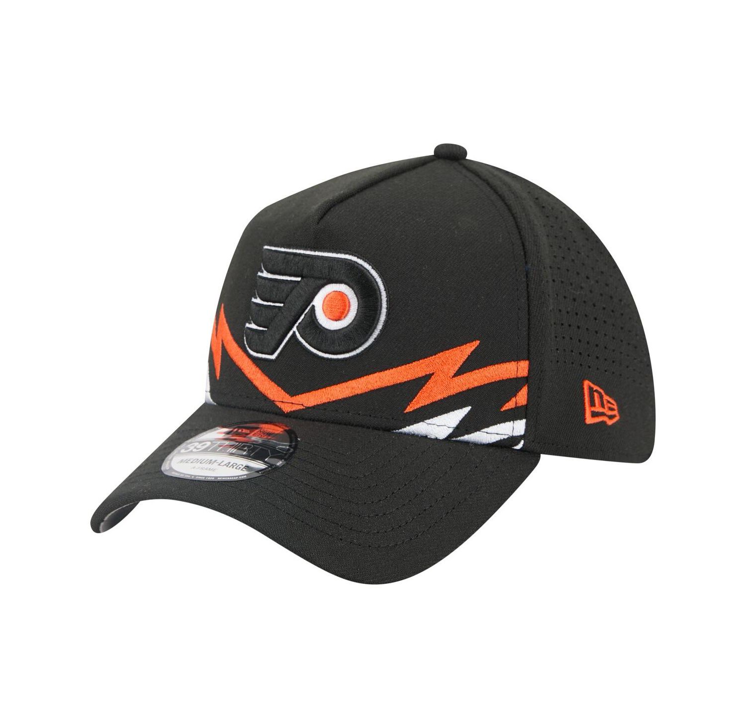 Men's Black Philadelphia Flyers 39THIRTY A-Frame Perforated Flex Hat