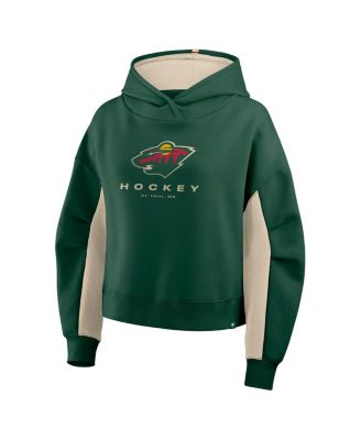 Women's Green Minnesota Wild Back Check Boxy Hoodie
