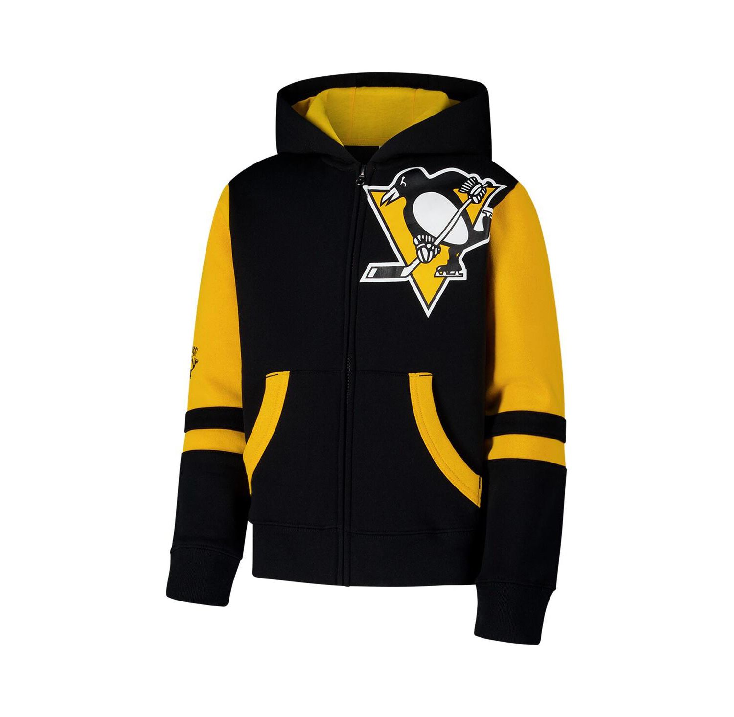 Big Boys and Girls Black Pittsburgh Penguins Face Off Full-Zip Hoodie