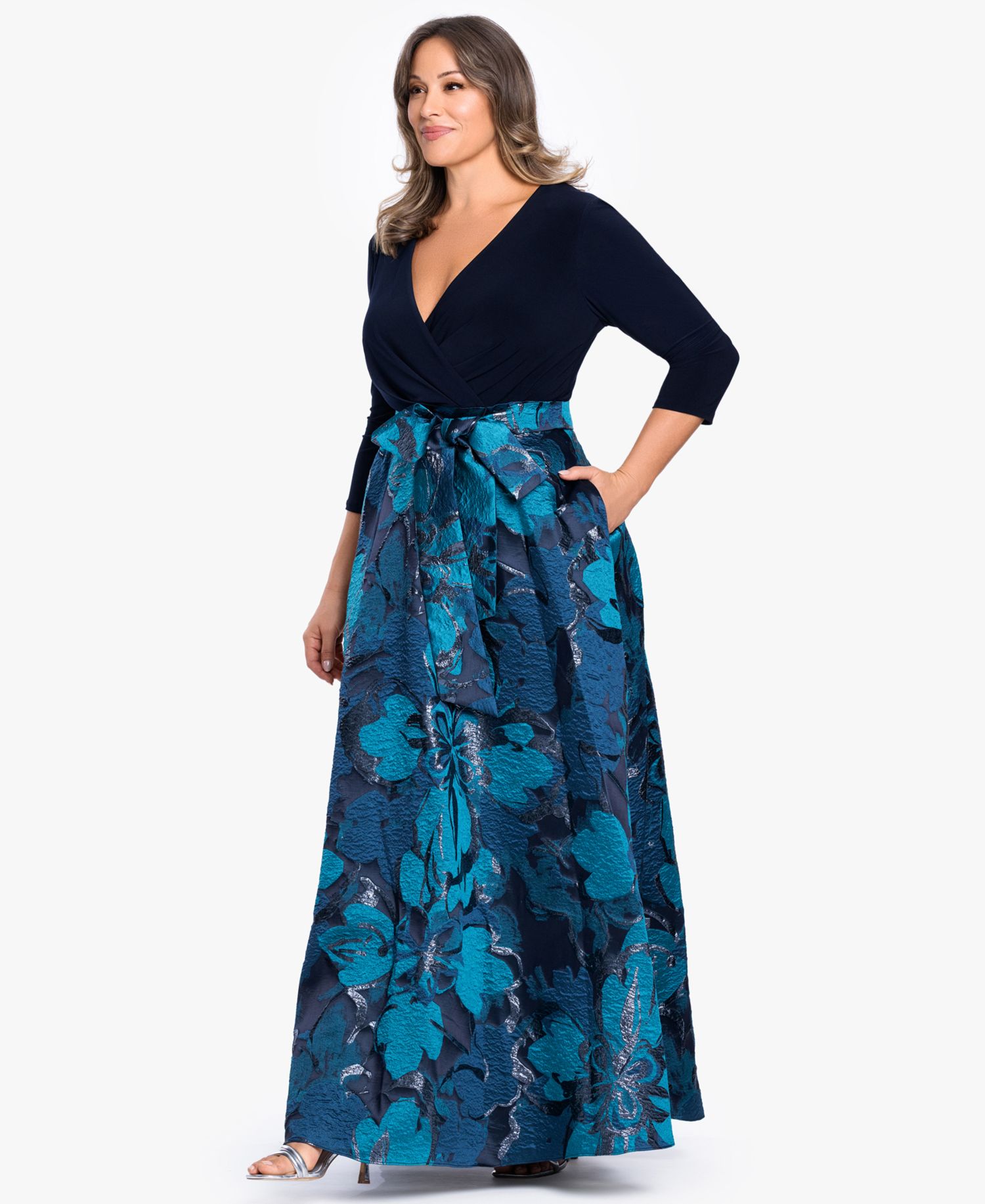 Plus Size V-Neck Gown