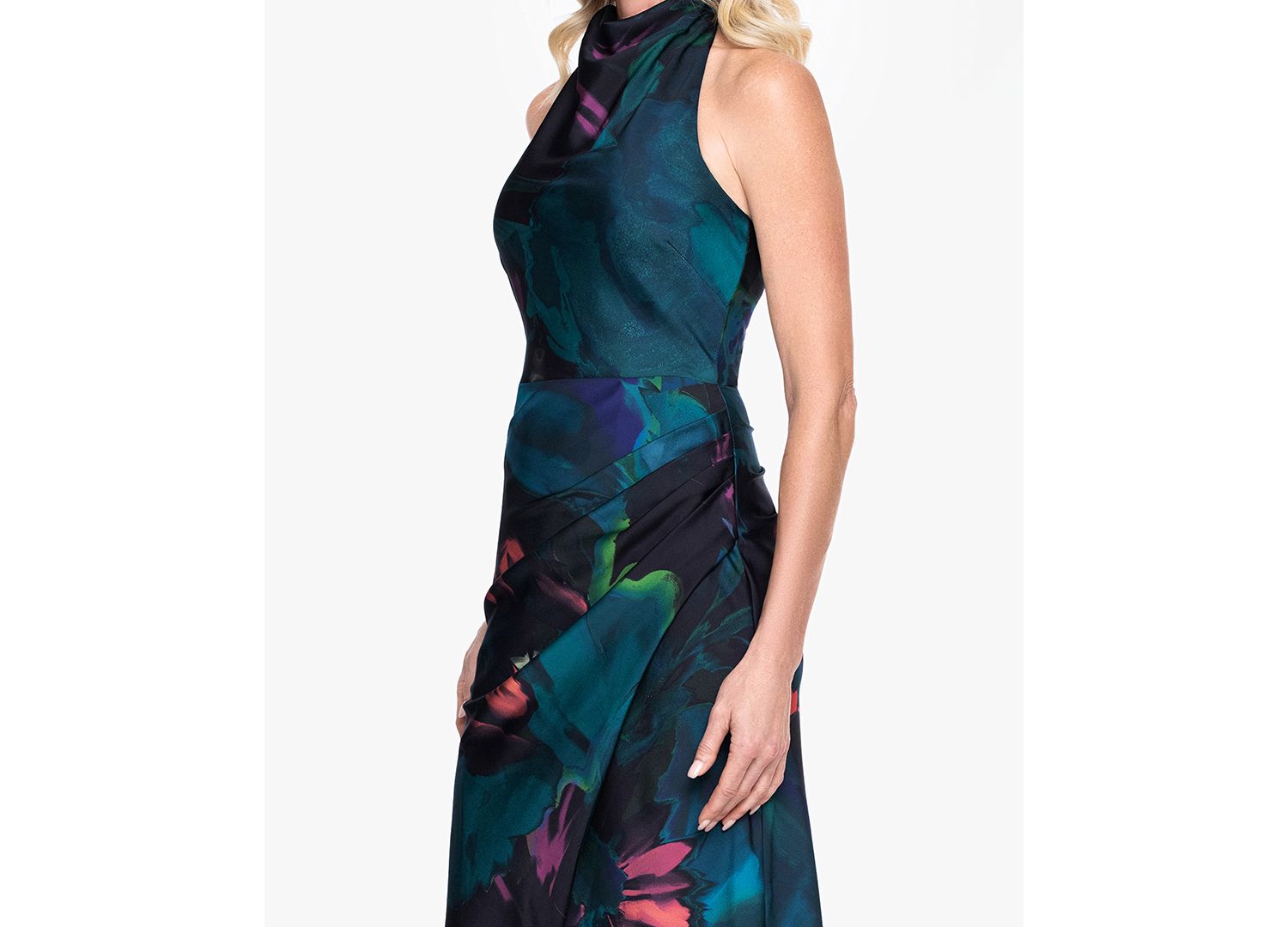 Petite Sleeveless Halter Neck Gown
