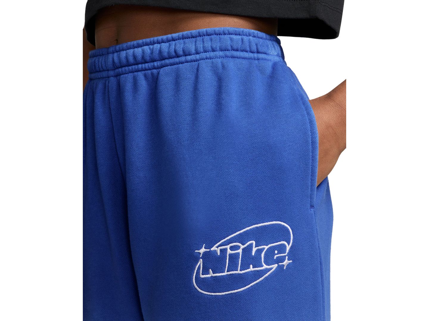 Брюки Nike Sportswear Studio Fleece Loose Pants для девочек, цвет: Синий / Королевский синий — фото 2