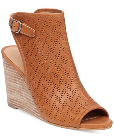 Lucky Brand Women's Risza Perforated Wedge Sandals