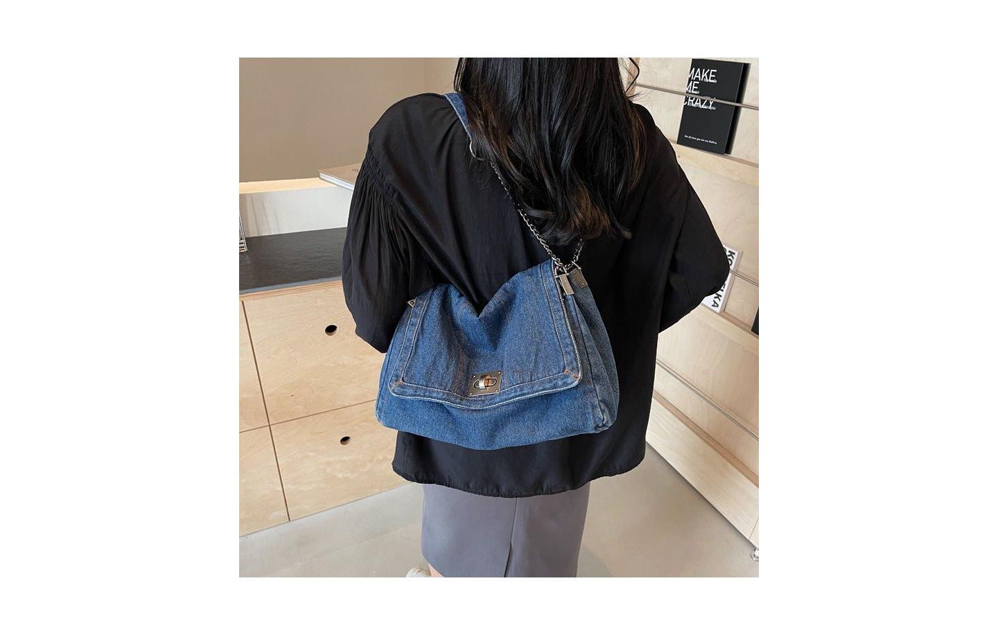 Женская сумка SUSU Astra Chain Flap Shoulder, Crossbody, Soft Handbag, цвет: Синий джинсовый / Синий — фото 3
