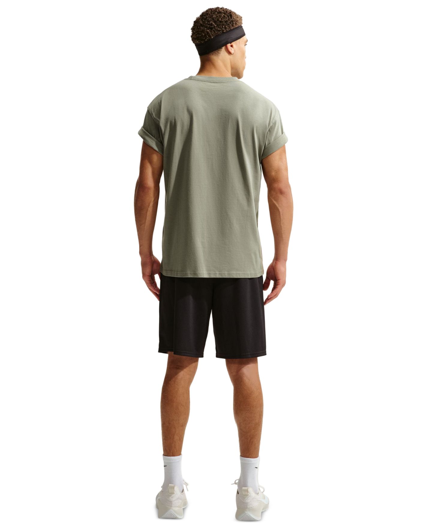 Мужские шорты Nike 9" Drawcord Training, цвет: Чёрный / Белый — фото 6