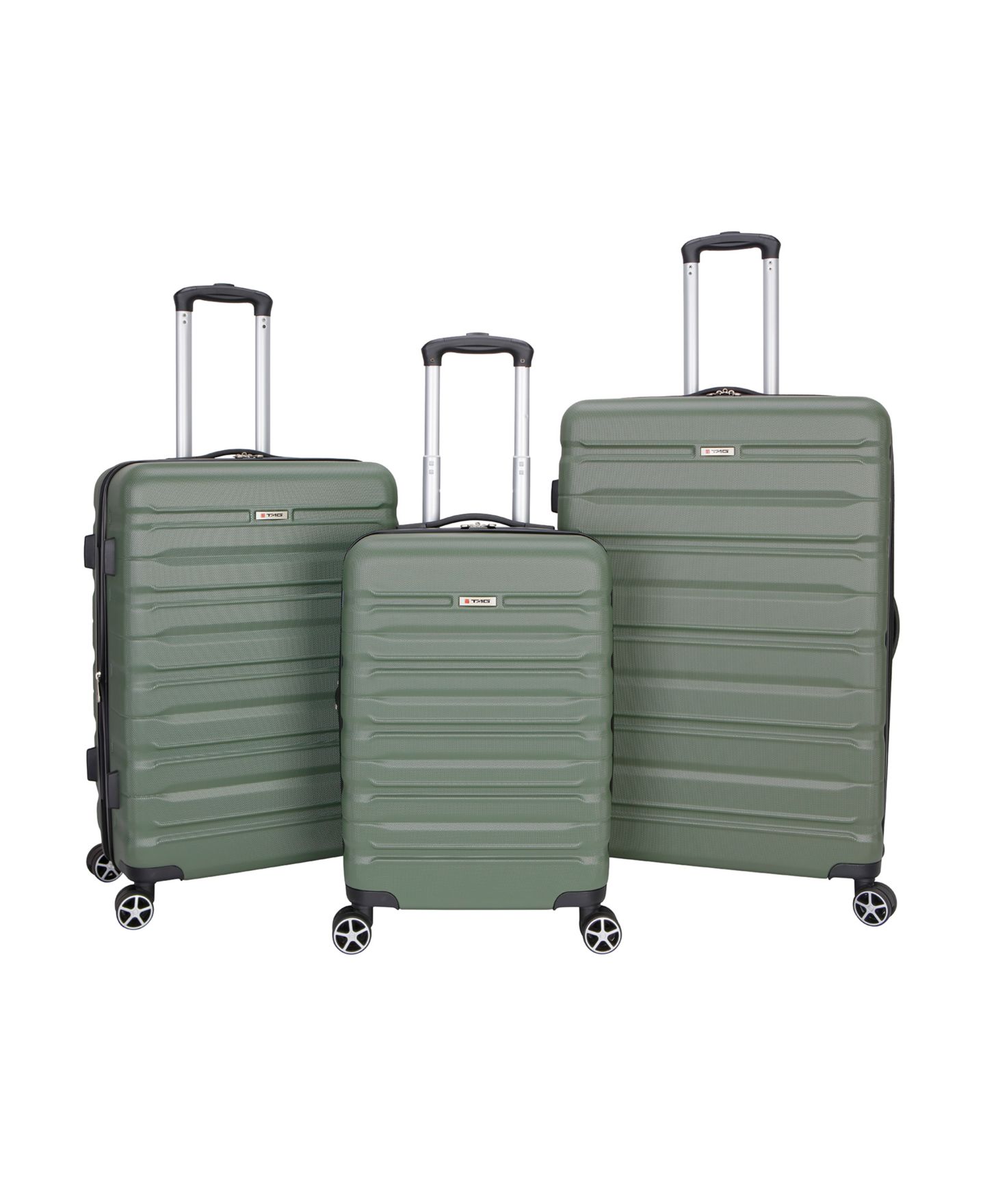 Чемоданы Tag Gateway 3.0 3-Piece Hardside Spinner Luggage Set, цвет: Бронзовый зелёный — фото 1