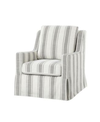 Wimberly 30"W Farmhouse Slipcover Swivel Rocking Chair with Pillow Back