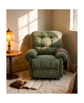 Overstuffed Manual Recliner Chair
