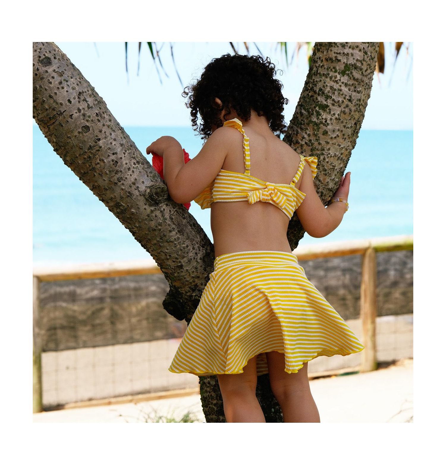 Little Girls Sunshine Stripe Swim Skirt