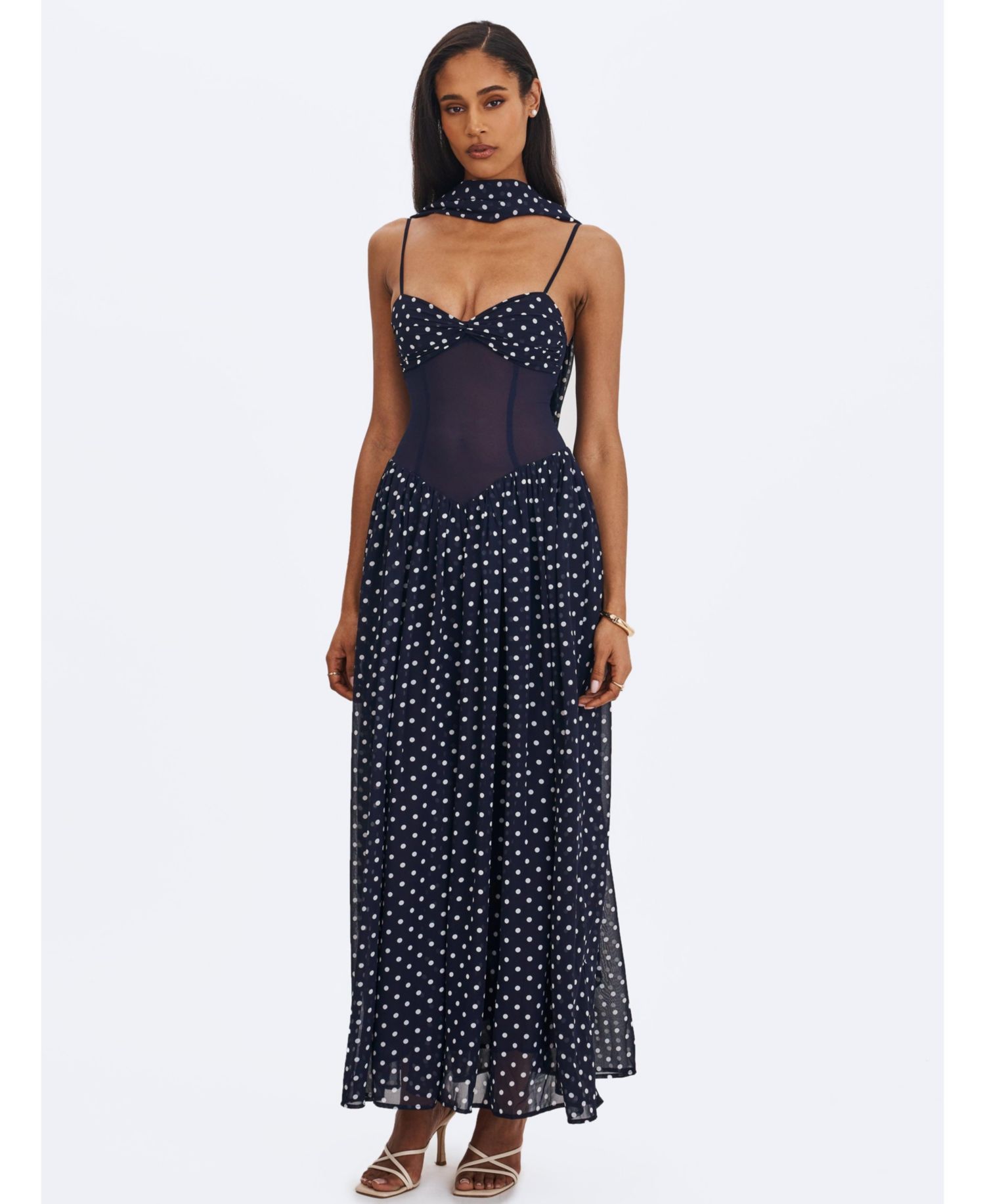 Women's Juliette Polka Dot Chiffon Maxi Dress