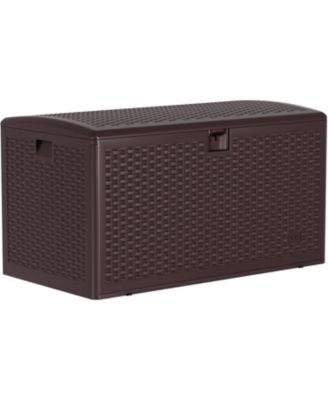 99 Gallon Waterproof Resin Deck Box, Lockable Storage Container for Patio Furniture and Tools - Outdoor Storage Bin for Pool and Garden